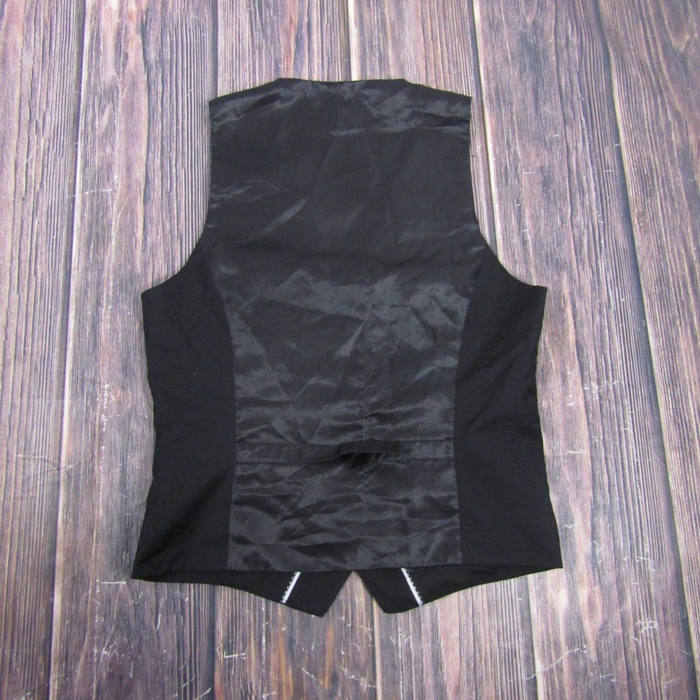 H&M Vest Mens EU 48 Black 3 Piece Slim Polyester Viscose Belted Formal - Picture 4 of 6